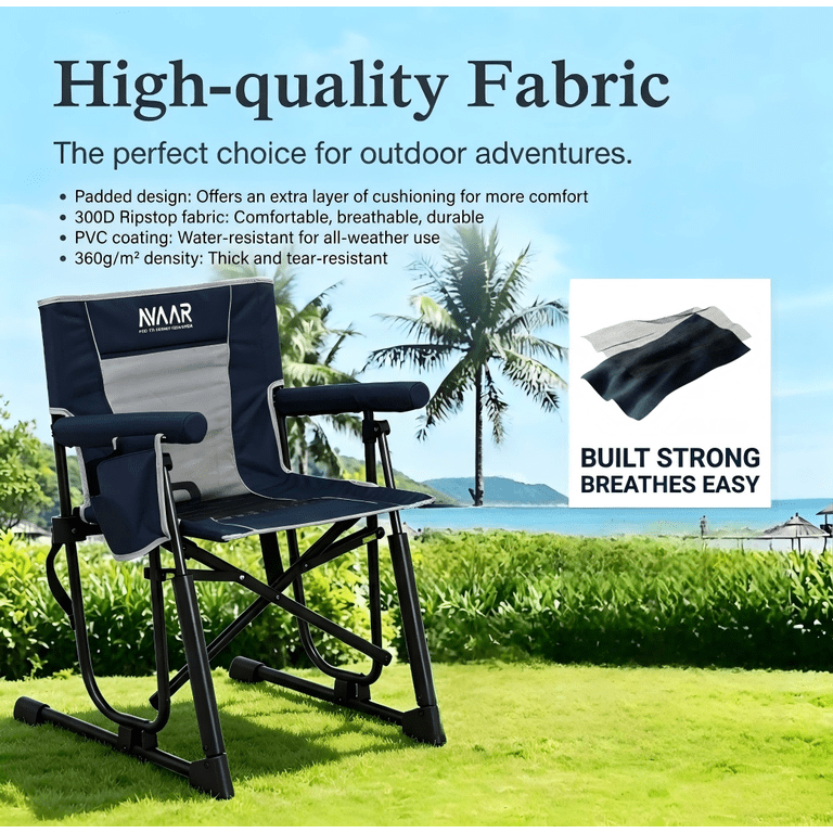 Avaar Outdoor Folding Rocking Chair, Indigo Blue photo 2