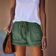 thumbnail image 4 of LYMAYTER Women Pull Rope Shorts Fallow Tassel Shorts Fashion Elastic Waist Shorts Summer Denim Shorts for XS-3XL, 4 of 8