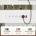 thumbnail image 5 of Bakers Rack with Power Outlets, 6-Tier Microwave Stand with LED Lights, 8-S Hooks & Goblet Holder for Kitchens, Coffee Bar Cabinet with Storage Cabinets & Spacious Desktop, White, 5 of 7