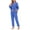 Blue, variant on Women's 100% Cotton Long Sleeve Pajama Sets Button Down Notched Collar Sleepwear Soft Lounge Pjs with Pockets (Pink,S)