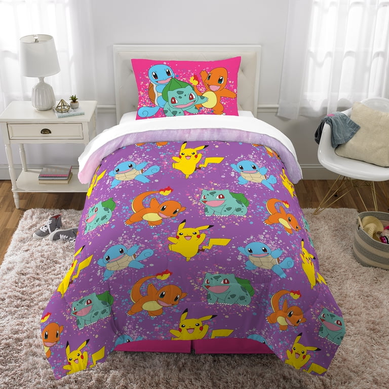 Couette Reversible Et Parure De Lit Pokeman Tie Dye - Twin/Full - 2 Et 3 Pièces