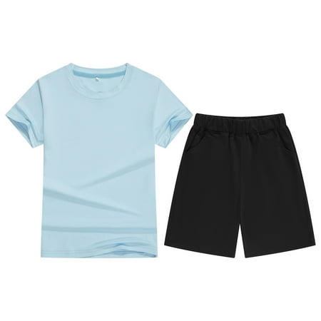 

XNHOU Newborn Baby Girl Boy Outfit Summer Children Soft Short Sleeve T Shirt Top Blouse And Shorts Sleeve Casual Two Piece Fall Clothes 8-9 Years