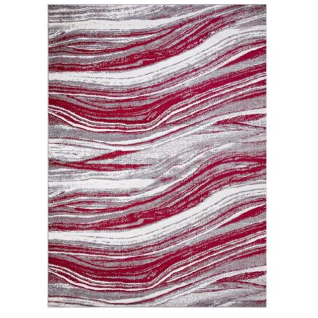 Concard Global Trading 69406 7 x 9 Pieds Zone de Rayures de Marbre Tapis&44; Rouge