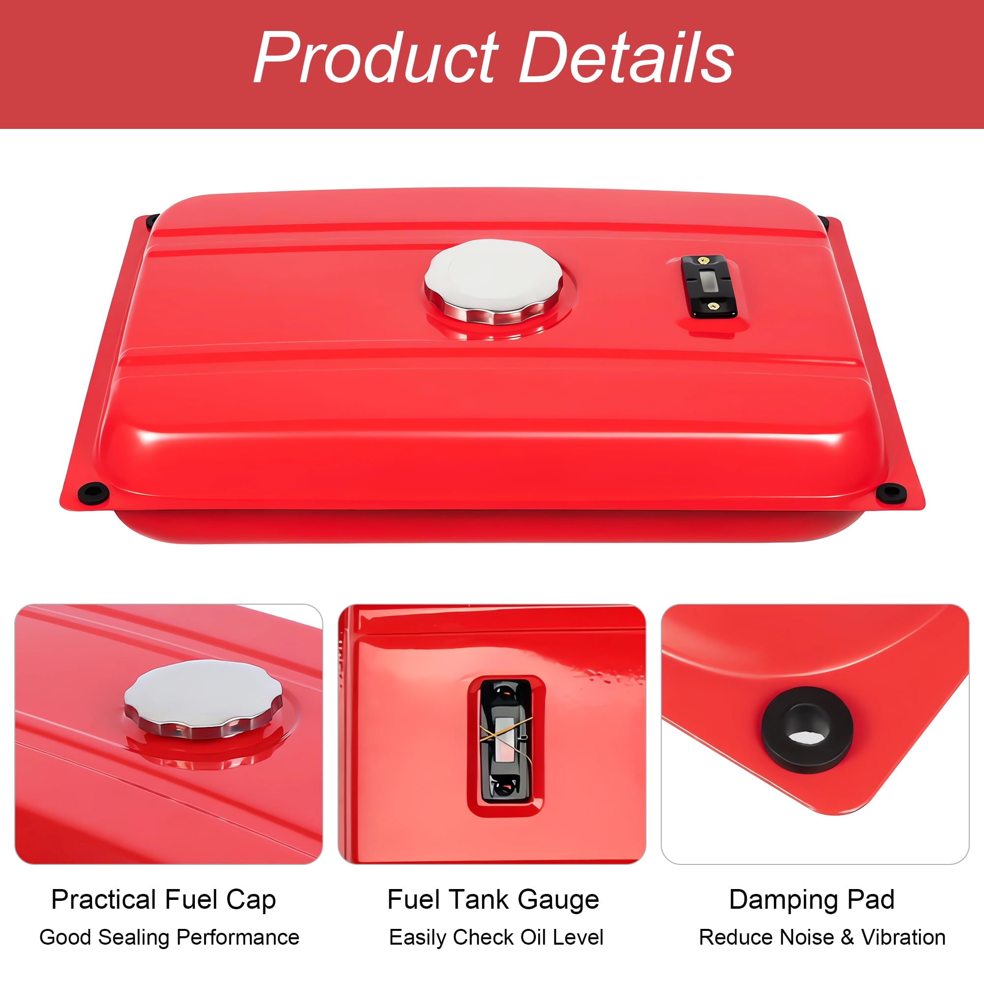Universal 5 Gallon Gas Tank for Generator, Generator Fuel Tank, Unscrew the tank cap to get all of the accessories