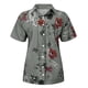 thumbnail image 4 of Camisas de verano para mujer, blusas de manga corta con cuello de solapa y botones con estampado de flores OAVQHLG3B Store lin121212, 4 of 5