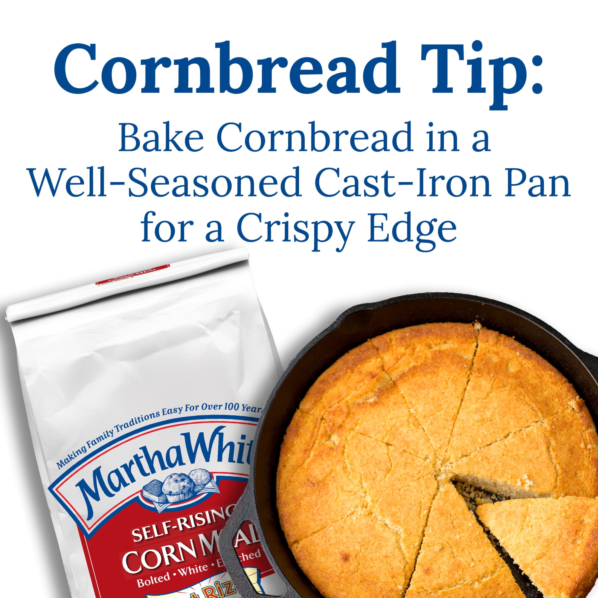 (4 pack) Martha White Corn Meal Mix, 5.0 LB