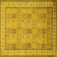thumbnail image 1 of Ahgly Company Machine Washable Indoor Square Persian Yellow Traditional Area Rugs, 5' Square, 1 of 4
