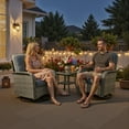 thumbnail image 5 of Ovios 10 Pieces Outdoor Patio Furniture All-Weather Wicker Sectional Conversation Set with Swivel Chairs & Solar Coffee Table, Dark Gray, 5 of 11