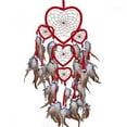 thumbnail image 1 of 1 pc Coeur Rêve Receveur Brun Rouge Mur Suspendu avec Plume Perle Ornement Décoration Café, 1 of 8