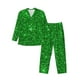 thumbnail image 1 of Balery Green Glitter Pijama para Hombre de Dos Piezas con Manga Larga, Conjunto de Dormir y Descanso Suave con Bolsillos-XX-Large, 1 of 7