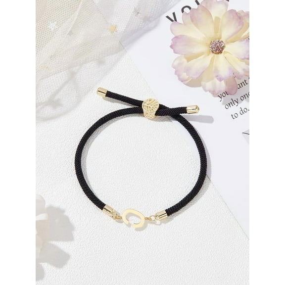Initial Bracelets for Women Adjustable A-Z Letter Nylon Cord Slider Braceletsfor DIY Jewelry Personalized Gift Bracelet Making Women