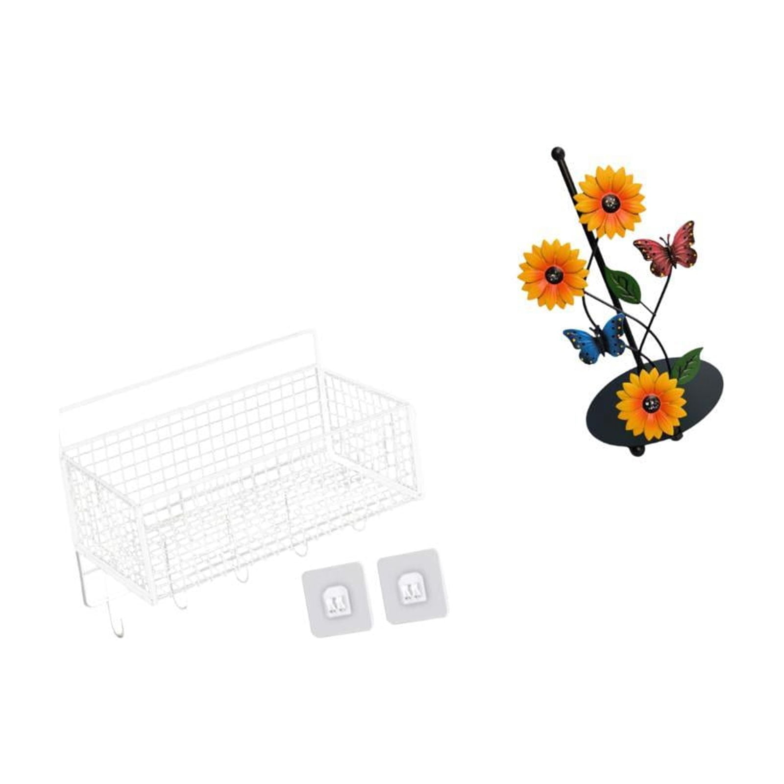 Fiocias Hanging Storage Basket Wire Organizer Cabinet Toilet Paper Holder Iron Basket Rack Suitable for Kitchen Bathroom Living Room Dorm Apartment