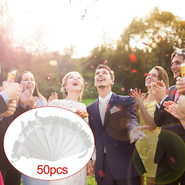 MesaSe 50x White Ice Cream Shape C^ones Candy Holder Box Favors Place Card With Ribbon For Wedding