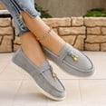 thumbnail image 5 of Women’s Summer Loafers Slip On Low Top Slip-On Comfortable Lazy Casual Fashion Flat Shoes Dark Gray 9.5, 5 of 9