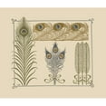 thumbnail image 2 of Maurice Pillard Verneuil 14x12 Black Ornate Wood Framed Double Matted Museum Art Print Titled: Abstract Design Based on Peacock Feathers. (1900), 2 of 5