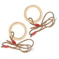 thumbnail image 4 of Anillos colgantes para patio de juegos, 2 piezas/juego de anillos de gimnasia de madera para fitness con cuerdas, anillos de columpio de madera, características mejoradas, 4 of 14