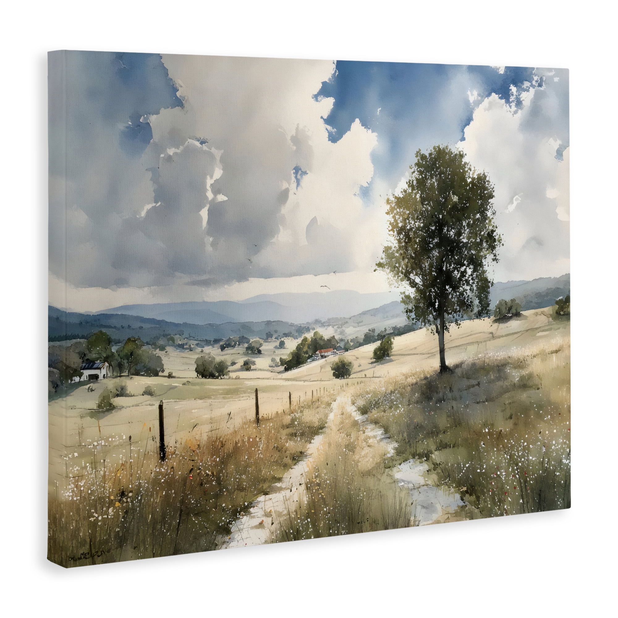 Stupell Industries Wagon Road Through Meadow Canvas Wall Art, design by Franklyn Gregory