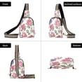 thumbnail image 3 of Stylish Leather Crossbody Bag 8.46x5.9x2.16In Easy To Carry Multi-Purpose Travel Hiking Shopping Fashion Bag Pink Oil Painting Rose, 3 of 7