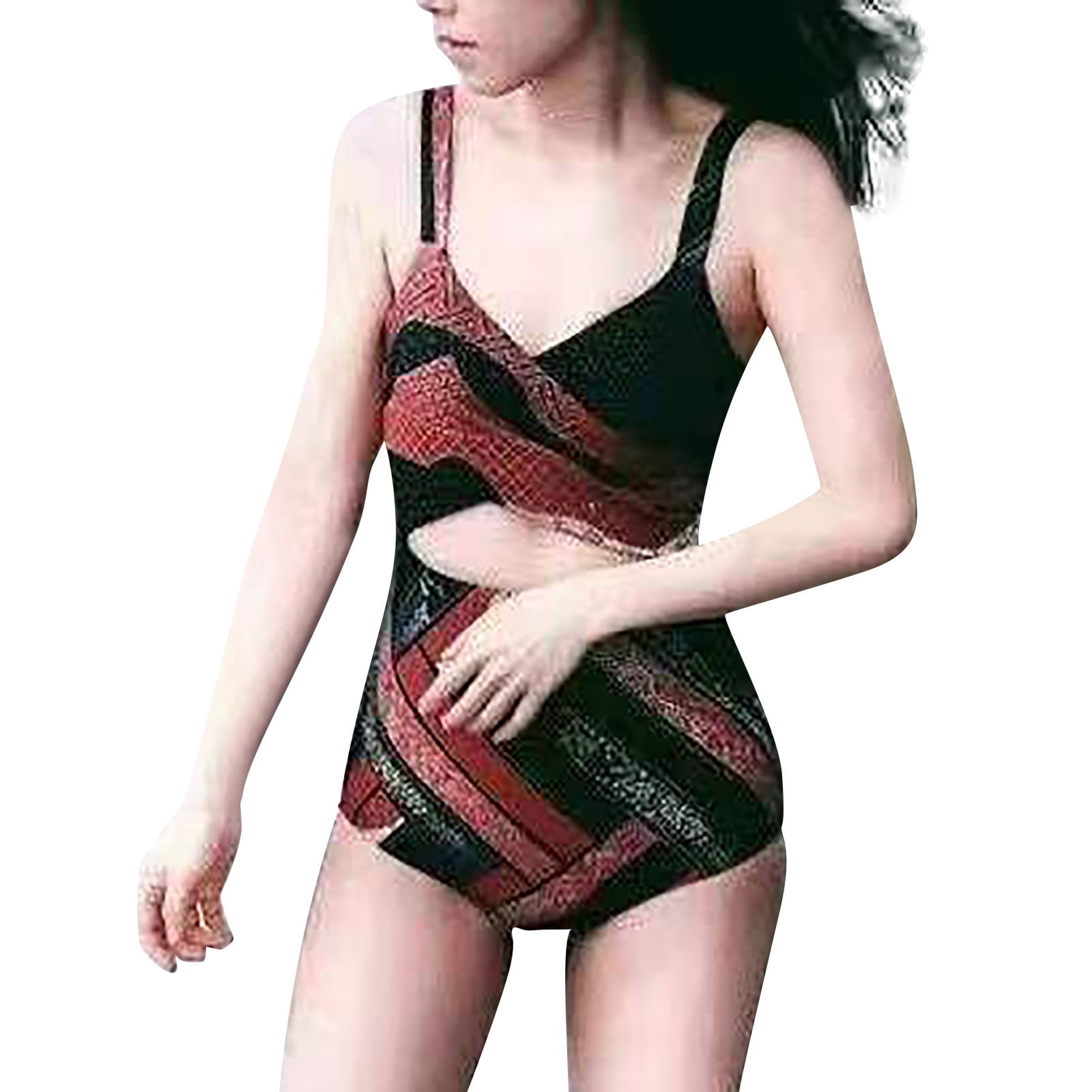 Fvwitlyh Swimsuits Women Women S Retro Print Slim Body Cover Belly Beautiful Back Fashion Conservative Bikini Walmart
