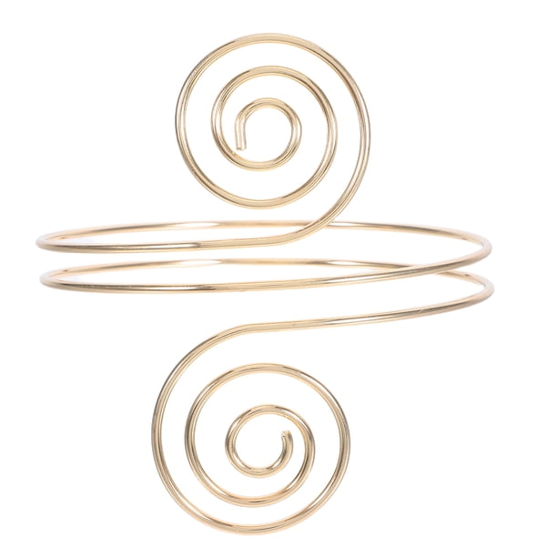 Anillo de brazo estilo punk para mujer, de metal en espiral, con forma de círculo, plateado