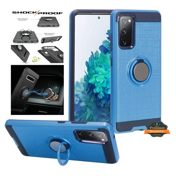 Case for Samsung Galaxy A12 5G Hybrid Shockproof Dual Layers 2 in 1 with 360° Ring Stand fit Magnetic Car Mount Holder Cover for Galaxy A12 5G by Xcell - Blue