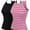 2PACK - Black/Fuchsia White, variant on Made by Olivia Women's 2-Pack Halter Neck Ribbed Tank Top