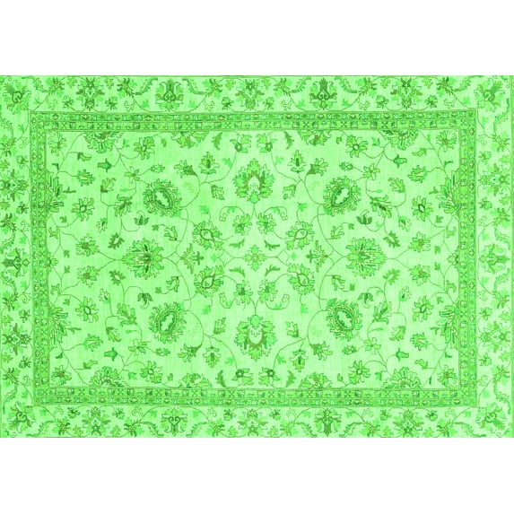 Ahgly Company Indoor Rectangle Abstract Green Modern Area Rugs, 5' x 7'