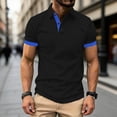 thumbnail image 2 of Bovxnpu Mens Short Sleeve T Shirts Men's Button Up Button Casual Fashion Daily Tops, 2 of 9