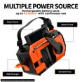 thumbnail image 5 of FosPower 5200mAh Solar Powered Emergency Weather Radio A6 with Hand Crank & LED Flashlight, Orange, 5 of 9