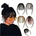 thumbnail image 1 of SAYFUT Clip in Bangs Hair Extensions, Hair Bangs Fringe Clip on Hairpiece with Temples Flat Front Wispy Fringe Air Bangs for Women 100% Human Hair Bangs Daily Wear, 1 of 8