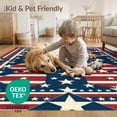 thumbnail image 4 of ODIKA 5'x7' Washable Area Rug Patriotic Tone Mosaic Featuring Repeating Halloween Plaid Independence for Small Living Room, Bedroom, Easy Care, Non-Shedding, Pet Friendly, 4 of 7