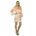 thumbnail image 3 of Bimba Women Kimono Sleeve Satin Short Robe Bride Bridesmaid Lace Robes Coverup, 3 of 4