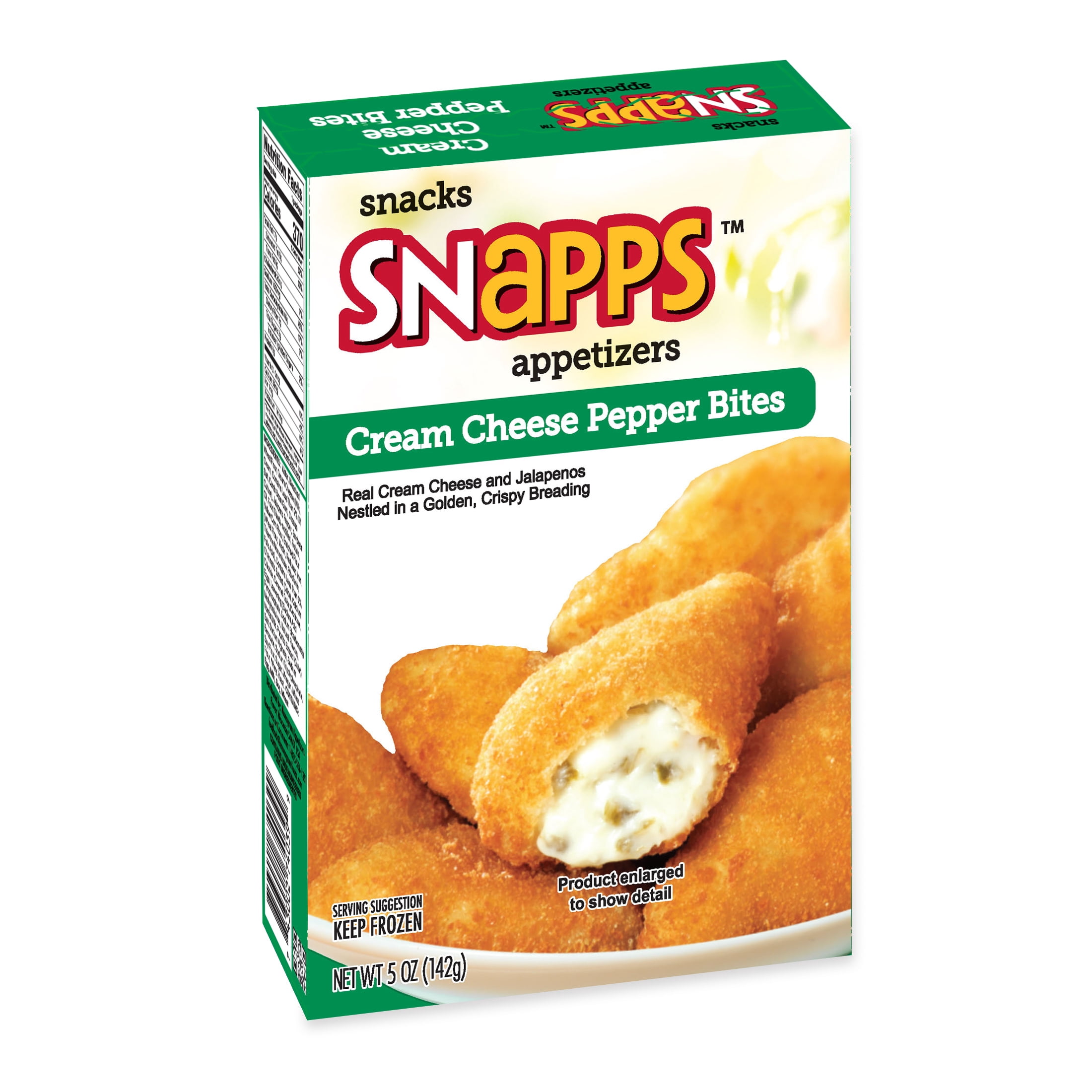 Snapps Frozen Appetizers Cream Cheese Jalapeno Pepper Bites, 5oz Cardboard Box