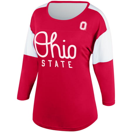 Women's Scarlet Ohio State Buckeyes Franchise Player 3/4-Sleeve Dolman (Ohio State Best Players)