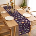 thumbnail image 3 of Purple Dinosaur Table Runner - 90 Inch Long Vintage Letters Farm Animals Cotton and Linen Blended Dress Scarves Farmhouse Table Runner for Kitchen Dining, Coffee Table, 13" x 90", 3 of 8