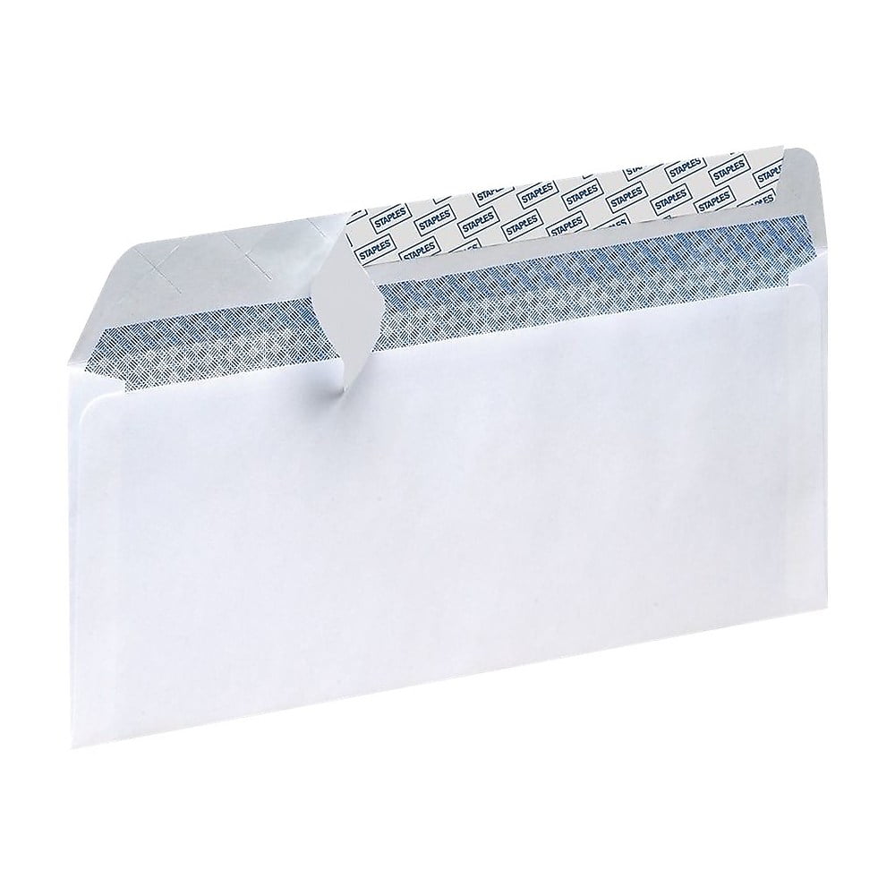 Staples TearResistant PrivacyTinted 10 Business Envelopes White