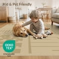 thumbnail image 4 of ODIKA 6'x9' Beige Green Geometric Maze Design Washable Area Rug Intricate Modern Patterns with Accents for Family Room, Living Mater Bedroom, Non-Slip, Easy Care, 4 of 7