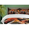 thumbnail image 4 of Ambesonne Jungle Duvet Cover Set, Hunter Forest King Tiger, Calking, Orange White and Black, 4 of 6
