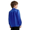 thumbnail image 2 of vastwit Kids Boys Praise Dance Shirt Satin Pullover Top Long Sleeve Church Liturgical Worship Dancewear Royal Blue 16, 2 of 7