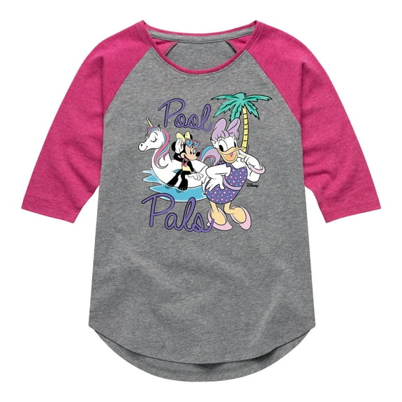 Mickey & Friends - Pool Pals - Toddler And Youth Girls Raglan Graphic T-Shirt