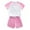 Pink, variant on shoper Girls Outfits Size 7/8 Crew Neck Color Clash Cotton Short Sleeve Tops and Shorts Comfy Baby Girl Outfits Soft and Gentle on Skin Girls' Outfits Red 90