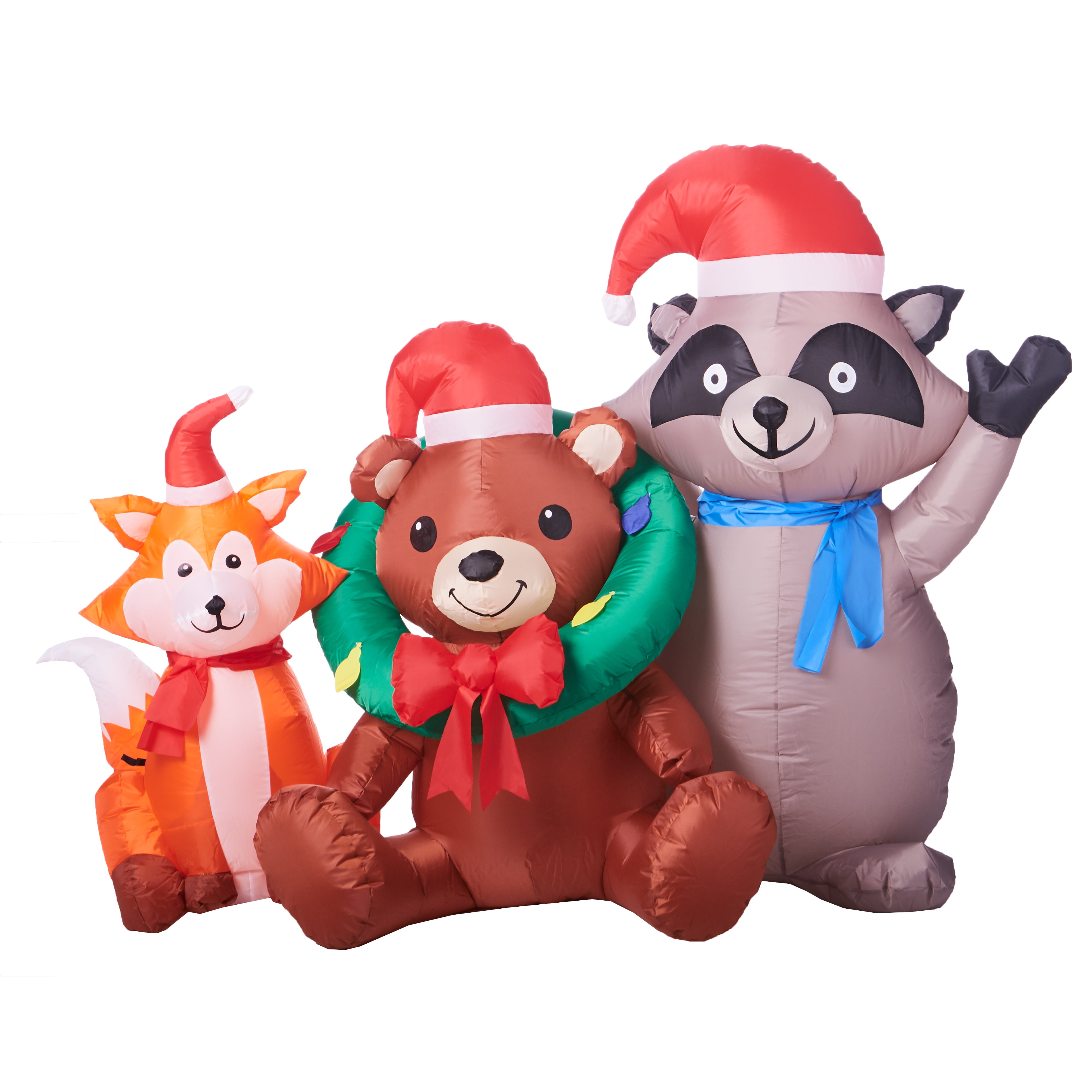 Holiday Time Inflatable, Raccoon & Friends, 5'