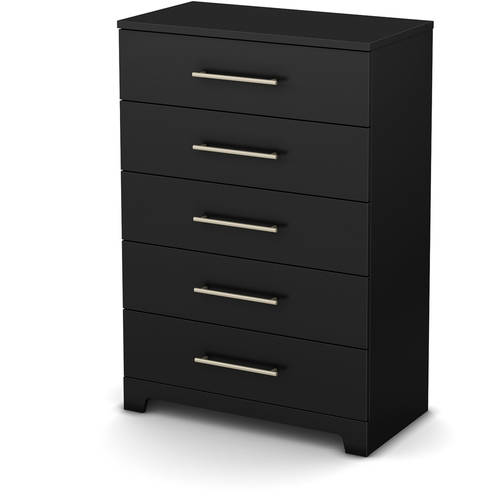 Chest Of Drawers Large Black Home Bedroom Dresser Five 5 Drawer