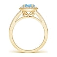 thumbnail image 2 of ANGARA Natural Round Aquamarine Split Shank Ring with Diamond Halo in 14K Yellow Gold for Women (Size-6mm) | March Birthstone, Birthday, Anniversary, Jewelry Gift for Women | Natural Aquamarine Ring, 2 of 9