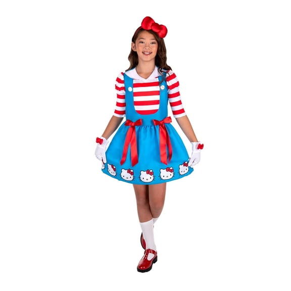 Jazwares Girls' Hello Kitty and Friends® Hello Kitty Classic Dress Costume - Size 8-10 - Blue