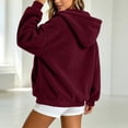 thumbnail image 7 of PRINxy Women's Cozy Sherpa Long Sleeve Hooded Full Zip Jacket with Drawstring and Side Pockets for Fall Winter Casual Wine XL, 7 of 7