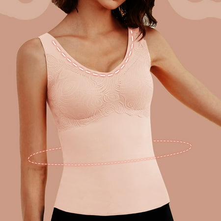 

dmqupv plus Size Lingerie for Women 3xl Traceless Large Thermal Size Underwear Padding Plus Bra Bra Wear Vest Fleece Negligee Beige 4X-Large