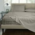 thumbnail image 4 of ROYALE LINENS 300 Thread Count 100% Long Staple Combed Cotton Striped Sheet Set - 3 Piece Twin Bed Sheets - 1 Fitted, 1 Flat & Pillow case -Soft Cool & Crisp Sheet Set (Twin, Stripe Silver), 4 of 10