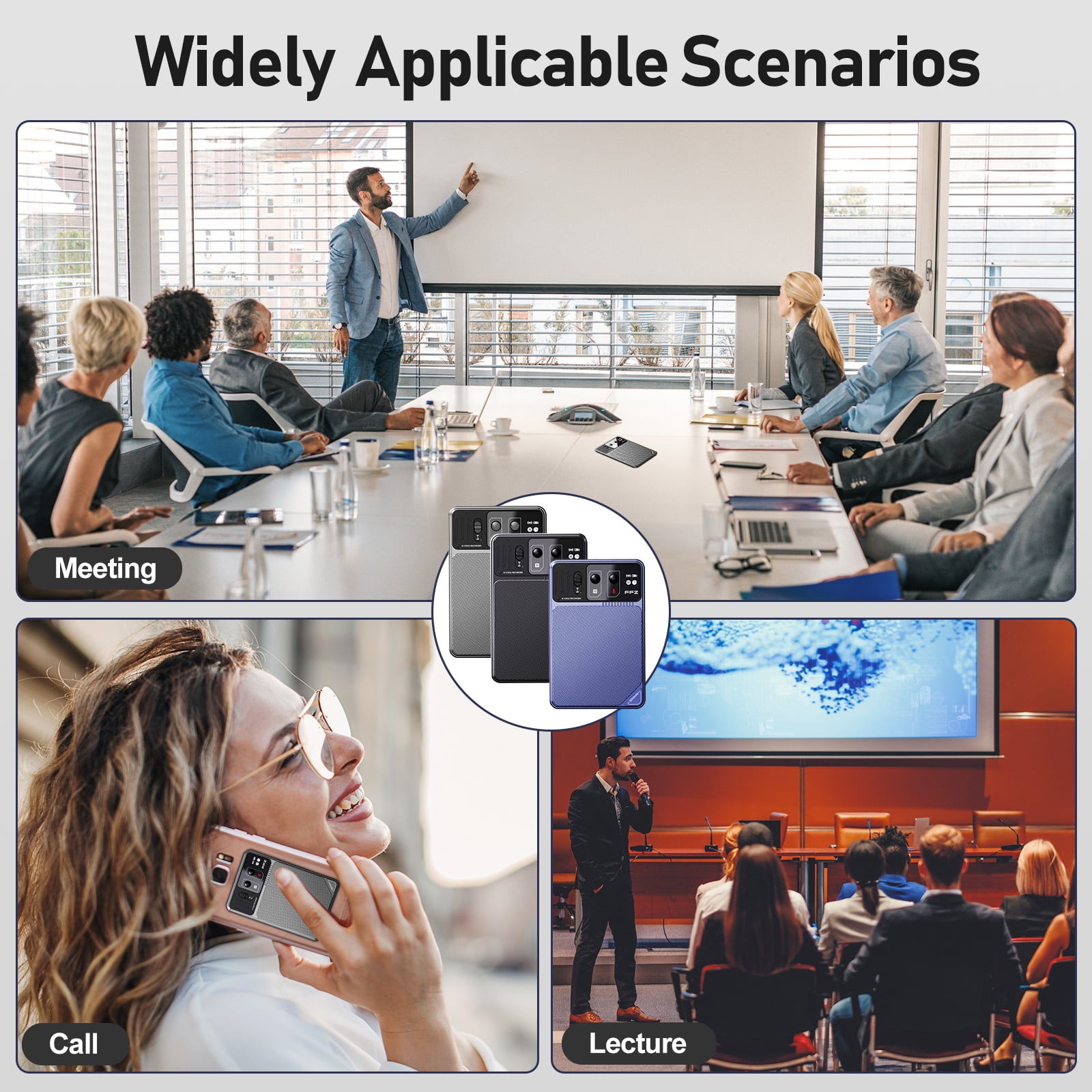 AI Voice Recorder, No Fee for Transcribe & Summarize Empowered by ChatGPT, Support 107 Languages Digital Voice Audio Recorder with App Control, 64GB Memory Recording Device for Lecture/Meeting, Grey