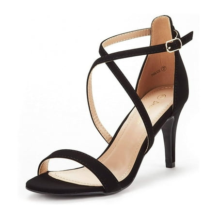 

Dream Pairs Women s Fashion Ankle Strap Stilettos Open Toe Sandals Pump Heel Sandals DOLCE BLACK/NUBUCK Size 10